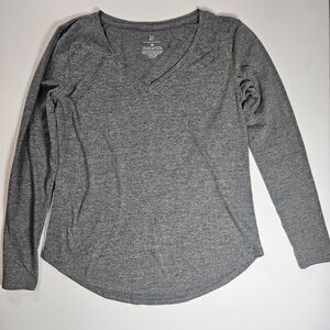 New York And Company Top Womens XS Grey Long Sleeve Essential Casual Shirt‎